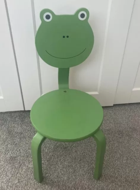 Childrens Childs Kids Wooden Frog Chair New