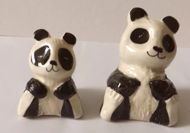Philip Laureston Babbacombe Pottery Panda Figures Numbered 80 and 81 - Used