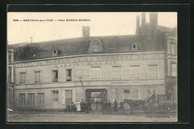 CPA Breteuil-sur-Iton, Hotel Marais-Marais