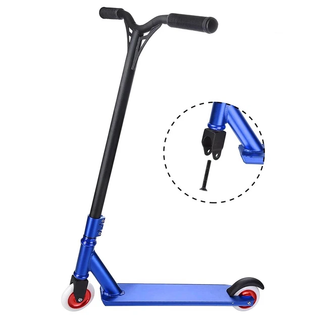 Pro Adult Scooter Kit Aluminum Stunt Kick Tricks Skatepark BMX T Handlebar Blue