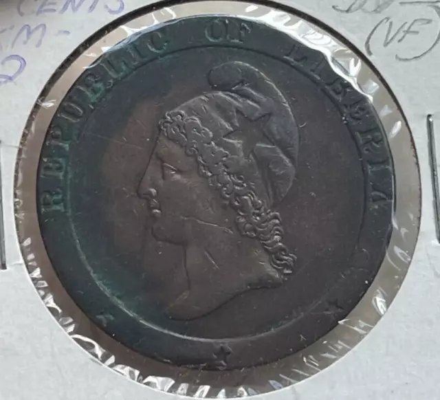 1847 Liberia 2 Cents - Verdigris