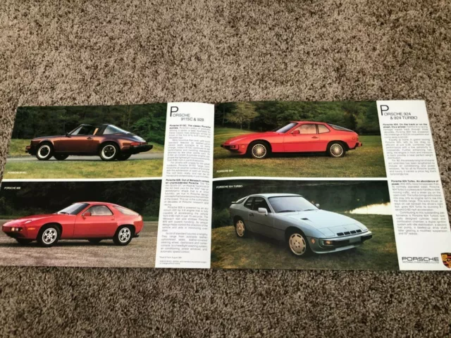 1982 Porsche Audi Original Car Sales Brochure Catalog - 911 928 924 Turbo 5000 2