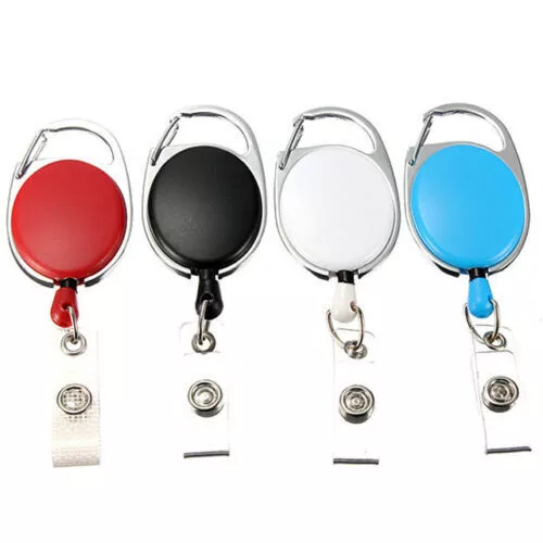 4 CM Retractable Pull Key Ring ID Badge Name Tag Cord Hold Card Recoil Reel Belt