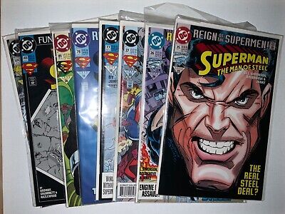 Superman Early 90’s Comic Book Lot-8 Total Nice Looking DC Books-High Grade