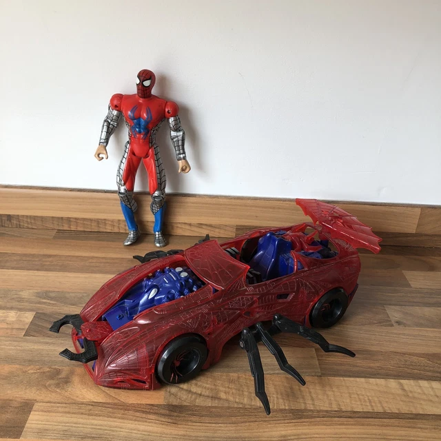 TOY BIZ MARVEL Spiderman Spider Force Web Car 1997 with Figure