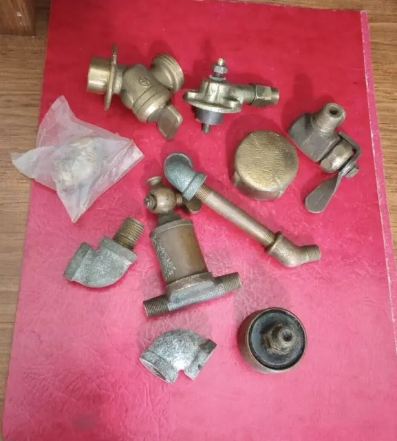 Lot Vtg Brass Etc. Assorted Fittings / Parts Shop Drawer Finds Hit & Miss Engine