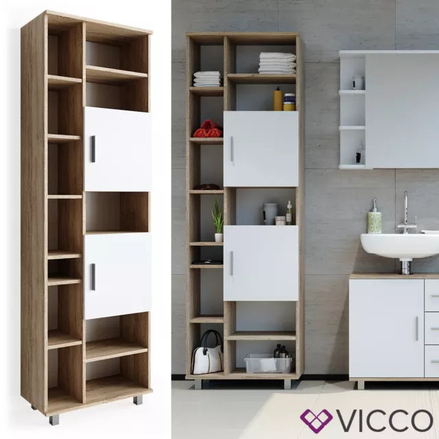 Meuble de salle de bain ILIAS Sonoma blanc - Meuble haut 190x60cm Vicco