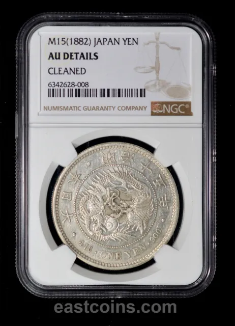 NGC Au 1882 ( Meiji Jahr 15) Japan Silber Yen Osaka Ungebraucht, KM-YA25.2