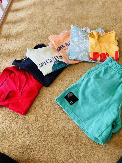 Boys Age 6-8 Summer Bundle Of 7 - T-shirts & Shorts Zara H&M