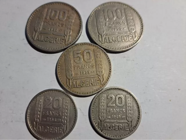 ALGERIE la série complète de 5  monnaies  toutes les dates ( 678 ) E