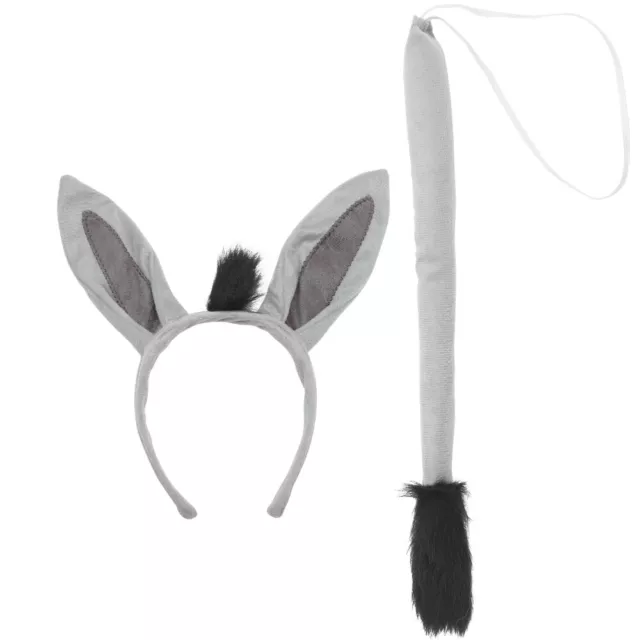 1 Set Donkey Costumes Props Animal Cosplay Headband and Tail Carnival Cosplay
