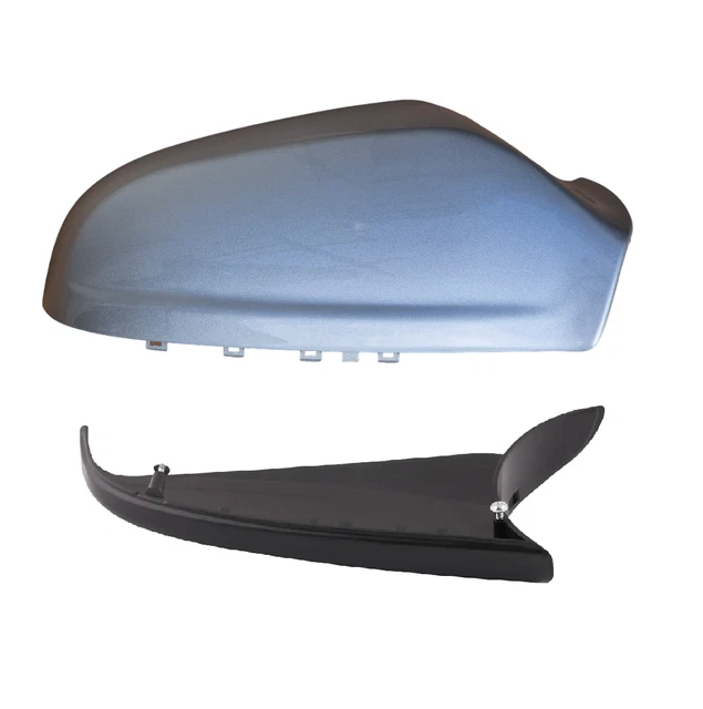 Pair Blue Car Side Door Wing Rear View Mirror Cover