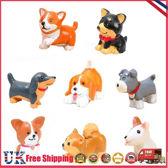 Cute Simulation Mini Dog Puppy Resin Ornaments Crafts Car Home Decoration *Z