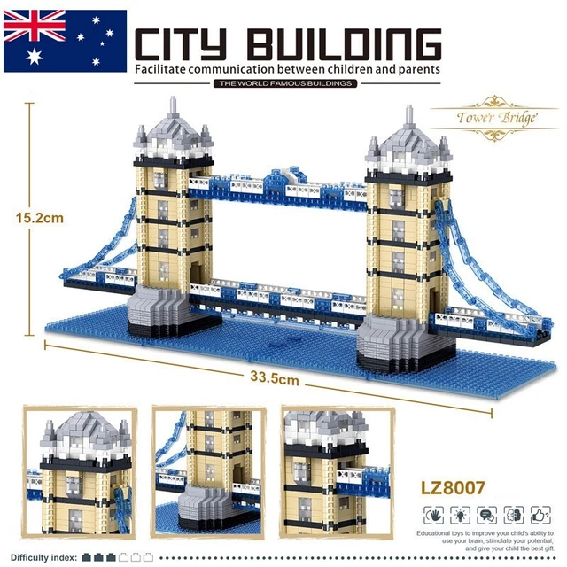 BUILDING BLOCKS ARCHITECTURE Sets The London Tower Bridge Bricks Model