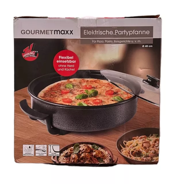 GOURMETmaxx Pizzapfanne elektrisch Multipfanne Partypfanne Elektropfanne 1500W