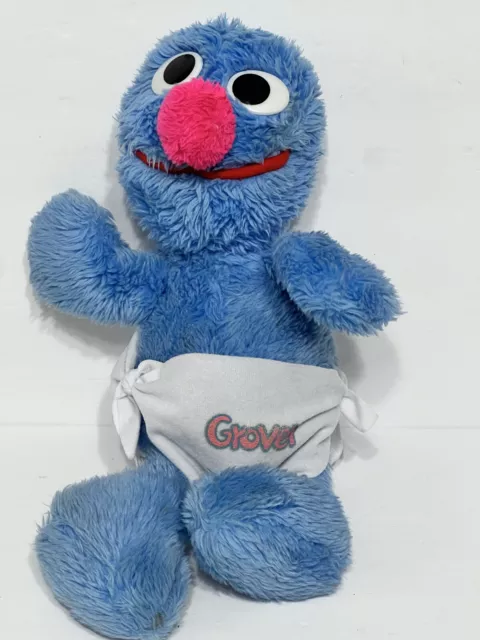 Vintage Hasbro Softies Sesame Street Baby Grover Stuffed Animal Plush 1983 13"