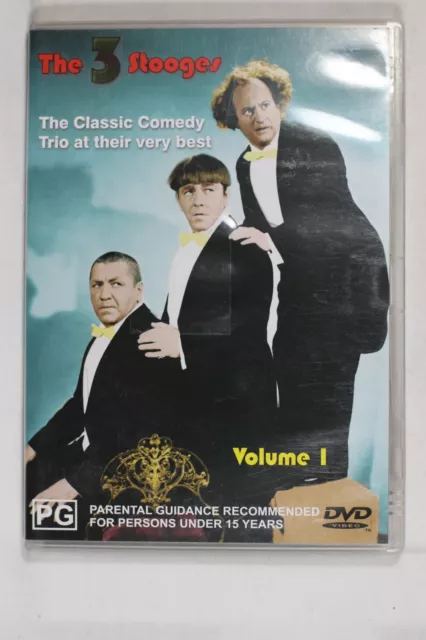 The Three Stooges Vol 1 (DVD, 2001) Moe, Larry, Curly Region 4,2 Preowned (D800)