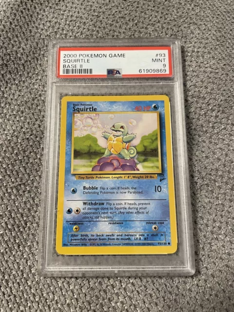 Squirtle 93/130 Base Set 2 PSA 9 Pokemon Card 1999 Shiggy