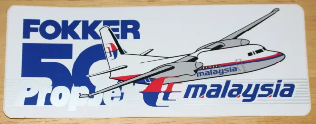 Malaysia Airlines Fokker 50 Airline Sticker