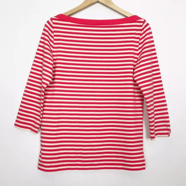 Kate Spade NewYork Devon Striped Top Size Large Striped Bow Boatneck 3/4 Sleeve 2