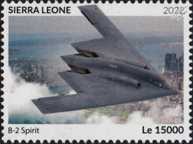 NORTHROP GRUMMAN B-2 SPIRIT Stealth Bomber Aircraft Stamp (2022 Sierra ...