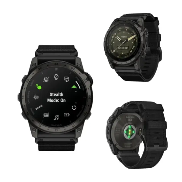 Gamin Tactix 7 Sapphire Solar Tactical Titanium GPS Smartwatch AMOLED Band Black
