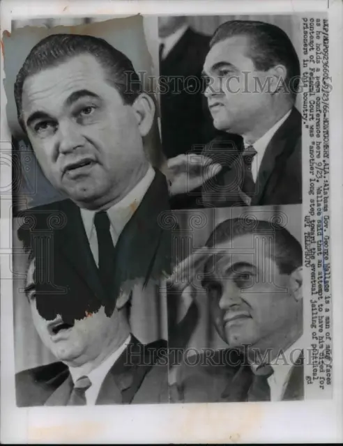 1966 Press Photo Alabama Governor George Wallace Holding News Conference