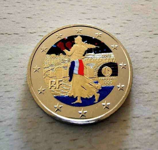 FRANCE 2023 Jeux Olympiques 2024 2 Euros Commemorative Couleur