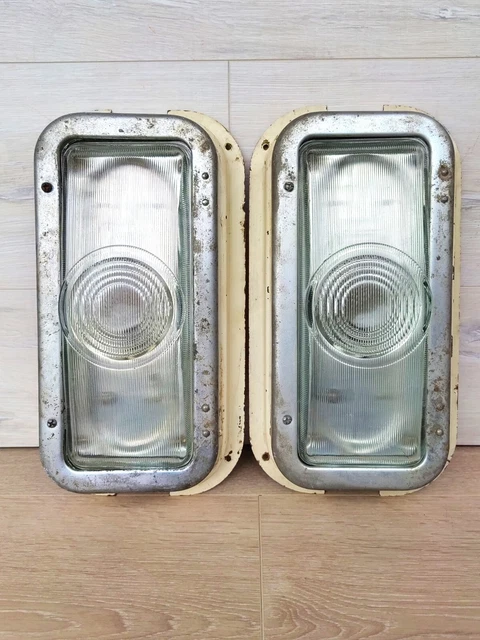Coppia di lampade da parete industriali vintage da parete corridoio apparecchi da parete anni '60. #4
