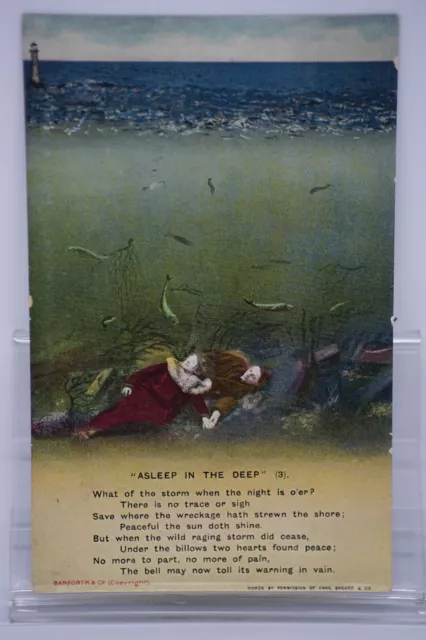 Postcard Bamforth Song Series No 4572 v3 Asleep in the Deep Song Card Romantic 2