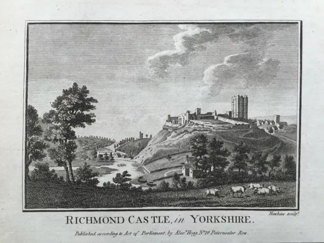 1784 Antique Print; Richmond Castle, Yorkshire