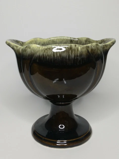Hull Pottery Brown Glazed Tulip Shaped Planter - Made In USA F33