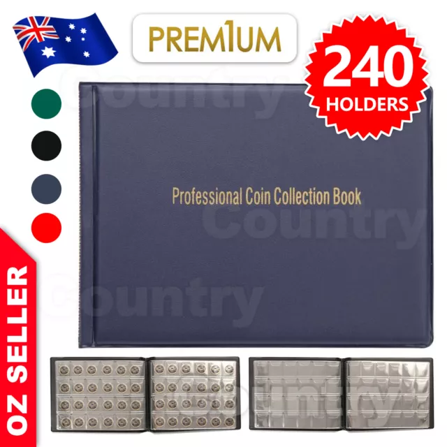 240 Slots Coin Album Penny Collecting Holder Pockets Storage Folder Book Sleeves