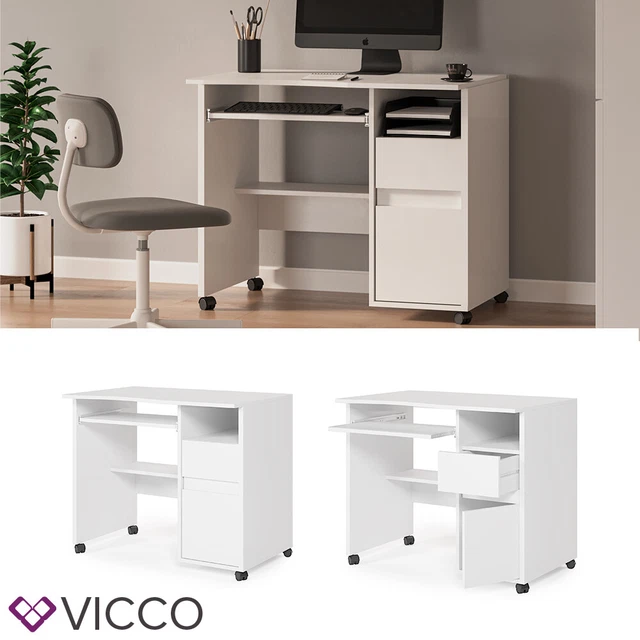 Vicco Bureau d'angle Arion, Blanc-Anthracite, 90 x 90 cm161