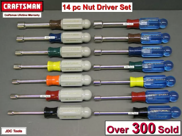 CRAFTSMAN 14 pc SAE and METRIC Nut Driver set MM Inch Piece NEW   7