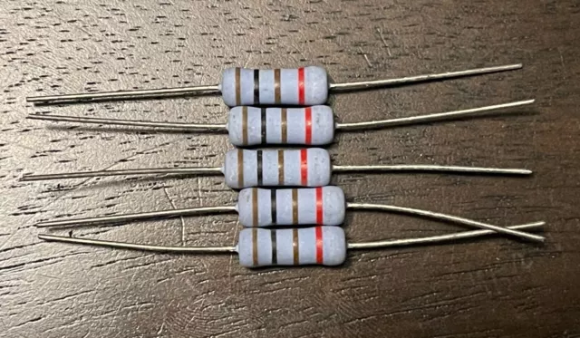 5 pcs of NTE 100 Ohm Metal Oxide Resistor 2W 2% Axial NOS USA FAST SHIP!