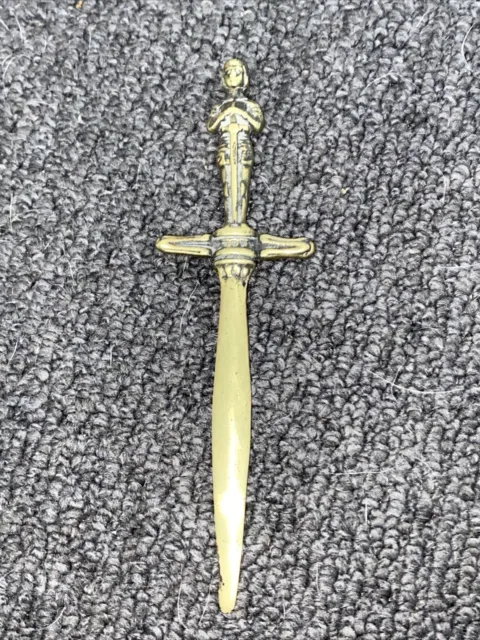 Solid Brass Letter Opener Medieval Style Handle Dagger