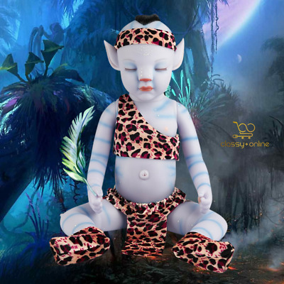 Avatar Bambina Bambino Blu Corpo addormentato sveglio impermeabile in vinile in silicone Reborn 20"
