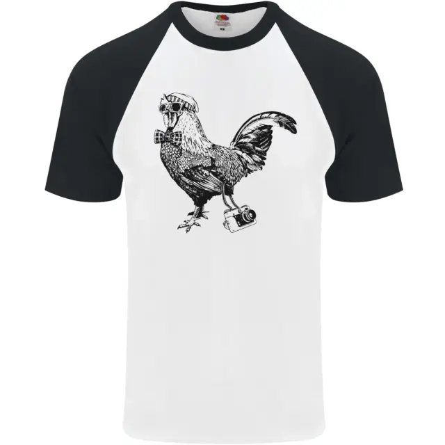 Rooster Camera Photography Photographer Mens S/S Baseball T-Shirt