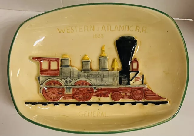 2er Set Pennsbury Keramik Zug Plakette Western Atlantic RR Iron Horse Ramble (B 2