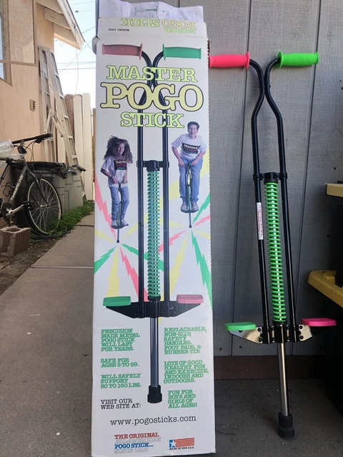 Vintage SBI Enterprises Pogo Stick W/Box & Instructions Neon Green/Pink Black❗️