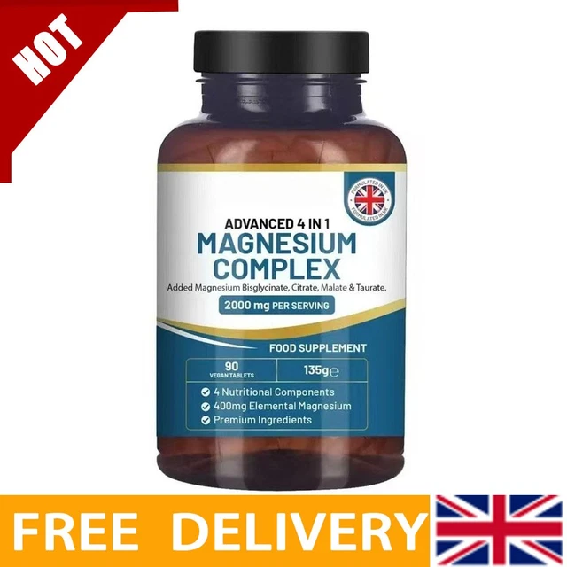 Magnesium Glycinate 3-in-1 Complex With Vitamin B6-2000mg Per Serving