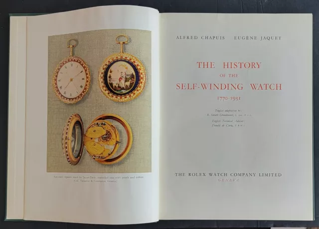 History Self-Winding Watch 1770-1931 Chapuis & Jaquet 1956 ♕ ROLEX Ed #587/2000 History Self-Winding Watch 1770-1931 Chapuis & Jaquet 1956 ♕ ROLEX Ed #587/2000