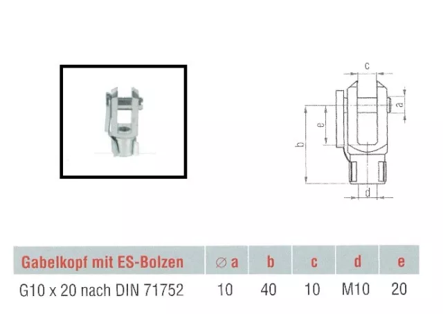 Gasfeder f. Alko Ø 14/28 GL 468mm Hub 200mm Druck+Anschlüsse wählbar 200-1000N 3