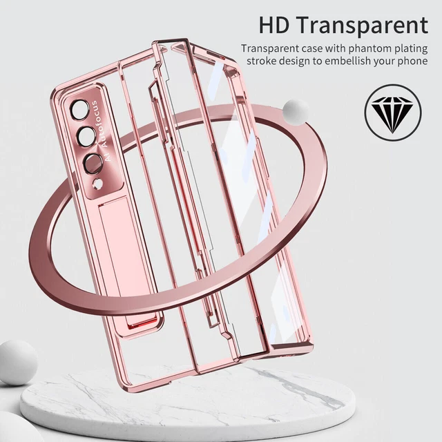 For Samsung Galaxy Z Fold 5/4/3 Shockproof Stand Hinge Case Cover Screen Film 3