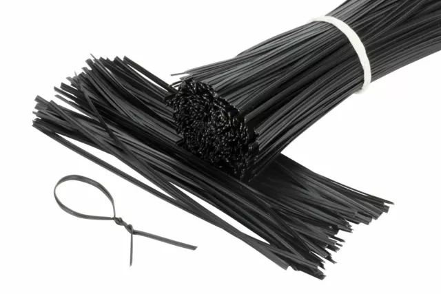 500 Stück Twist Ties, Bindestreifen, Bindedraht, Kabelbinder 16cm schwarz