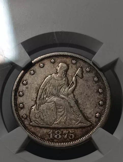 👉1875-CC Twenty Cent Piece NGC Xf  40 Stunning  Eye Appeal