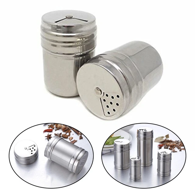 Elegante contenedor de sal de pimienta para barbacoa con orificios ajustables y soporte para palillos de dientes