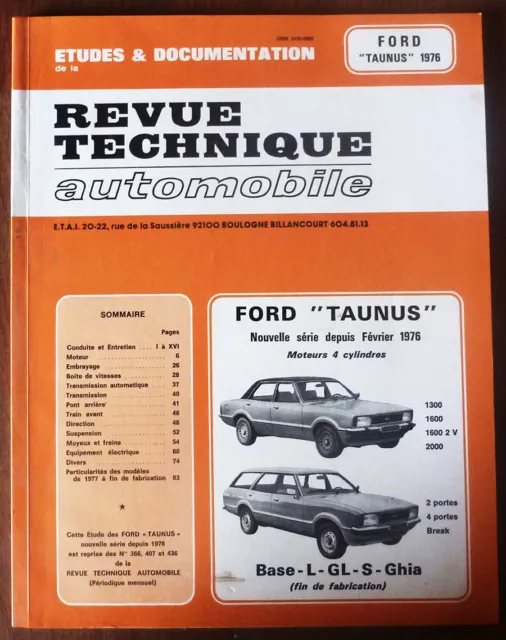 Taunus 76- Revue Technique Ford Etat - Bon Etat Occasion