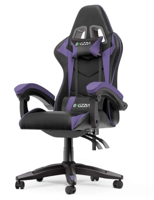 Purple Leather Gaming Racing Ergonomic Swivel Computer Office Chair